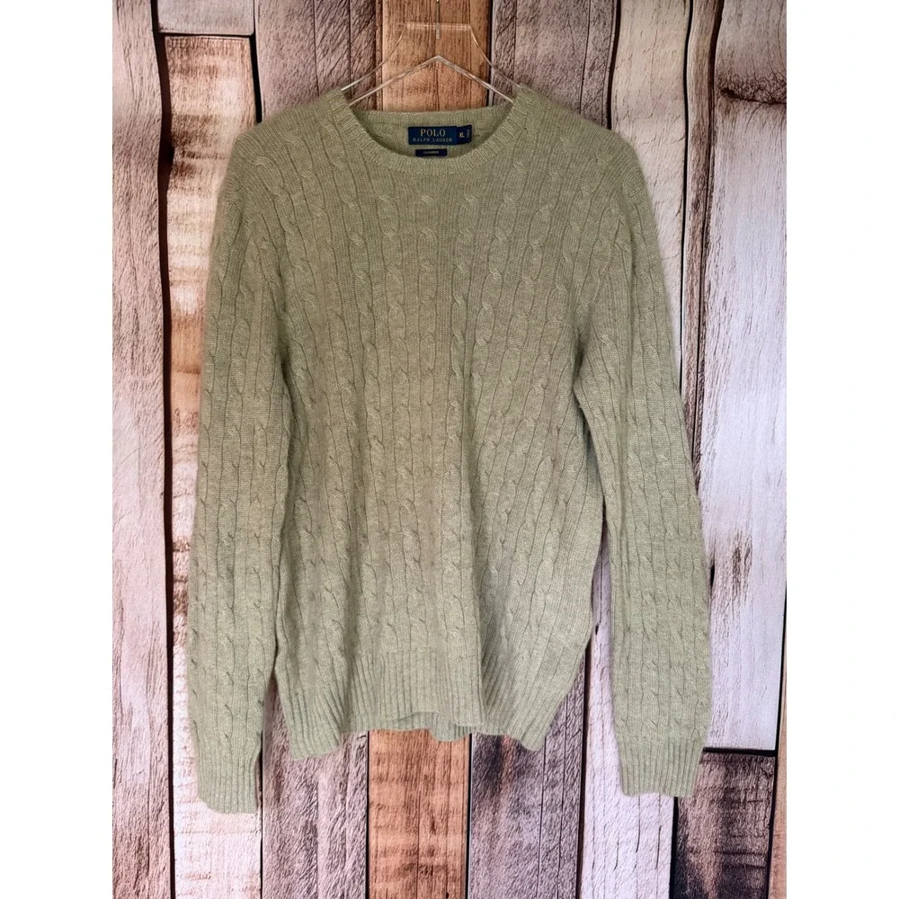 Polo Ralph Lauren Cashmere Cable‎ Knit Sweater Timeless Winter Preppy Luxury XL